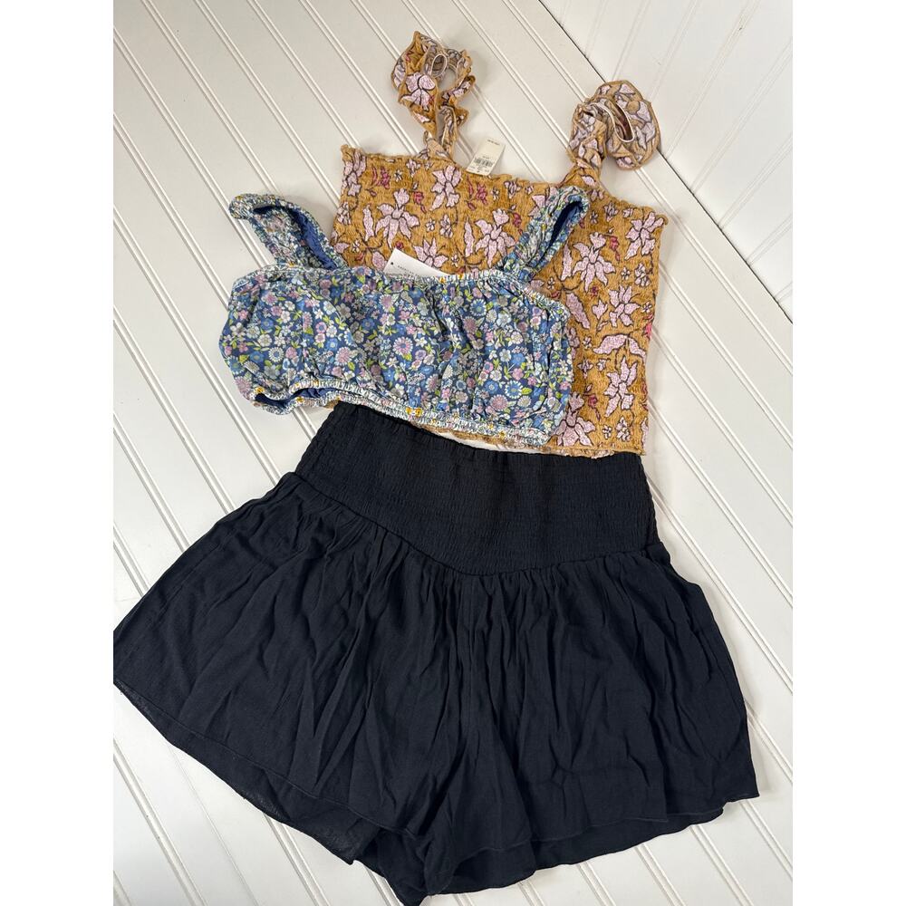 NWT Aerie & American Eagle Lot of 3 - Smocked Cropped Top & Shorts Bundle Sz M